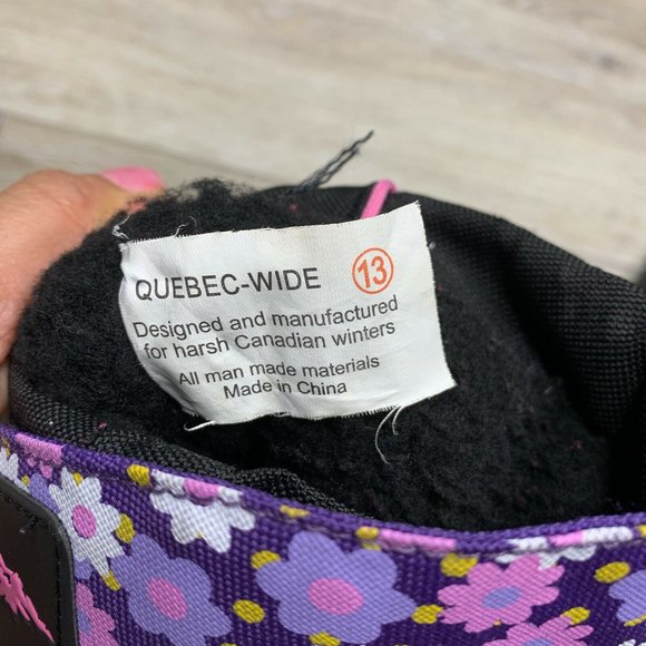 Tundra Girls Purple Black Snow Boots Size 13 Quebe - Picture 8 of 9